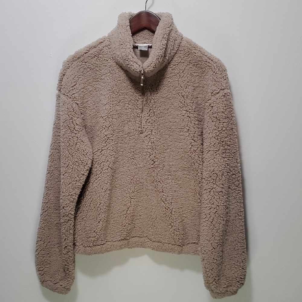 VENUS Beige Sherpa Pullover Jacket